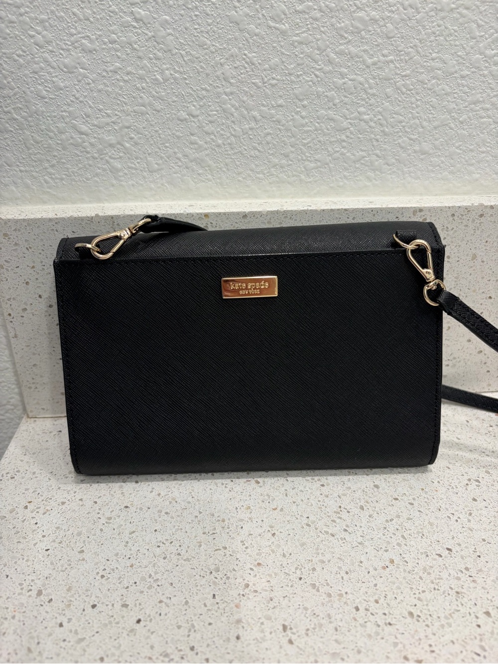 KATE SPADE Winni Jazz Things Up Black Cat Kitty Crossbody Wallet Bag Gold Chain - Picture 3 of 12
